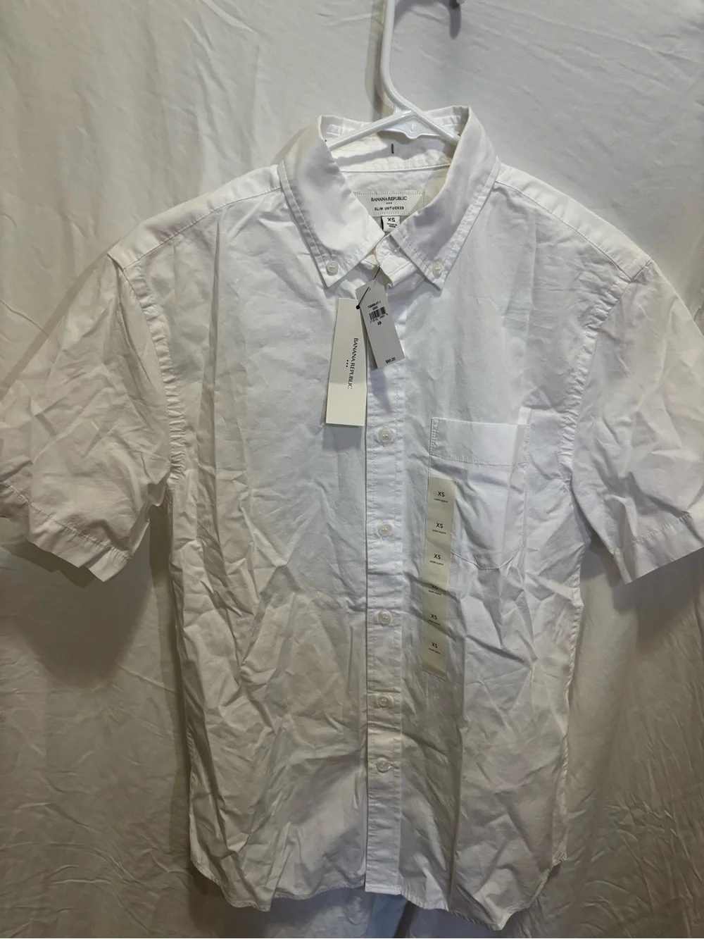 Banana Republic Men’s White Short-Sleeve Button-Down Shirt